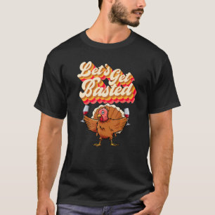 Camiseta Vamos É Torrado Retro Turquia Vinho Ação de Graças