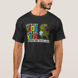 Camiseta Vamos Eat Kids T Rex Dinossaur - Pontuação Engraça