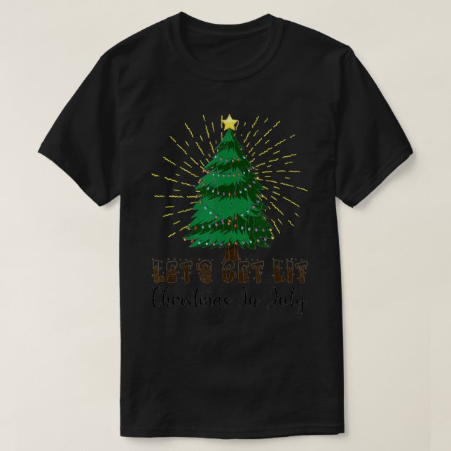 Camiseta Vamos Enche Engraçado Natal Em Julho (4) (Frente do Design)