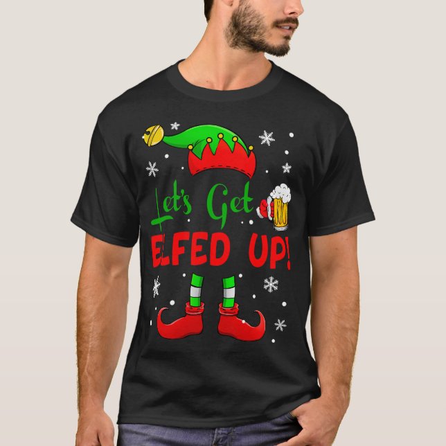 Camiseta Vamos Enche O Bebendo Engraçado Natal 2021 O (Frente)