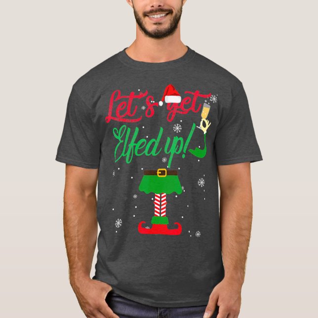 Camiseta Vamos Encher O Presente De Natal De Bebendo Engraç (Frente)