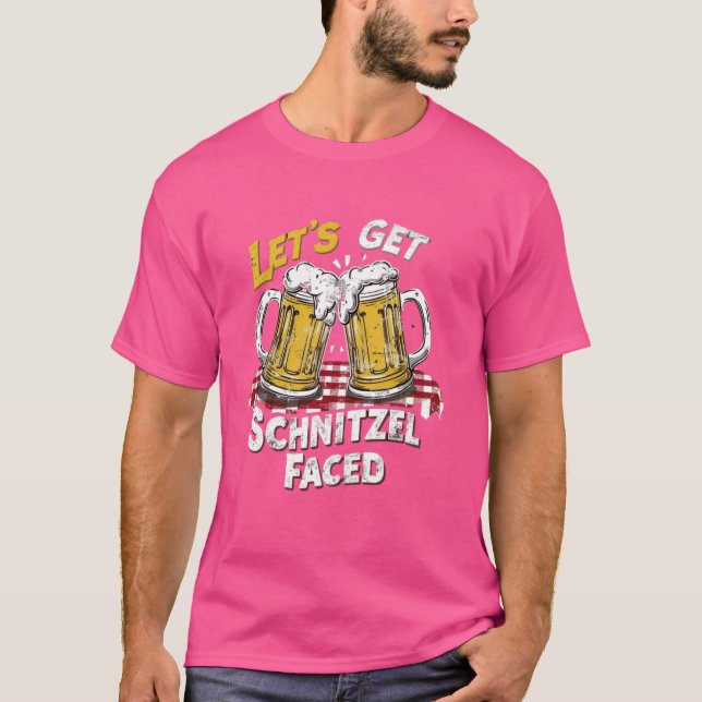 Camiseta Vamos Enfrenta Schnitzel Enfrentando Uma Cerveja A (Frente)