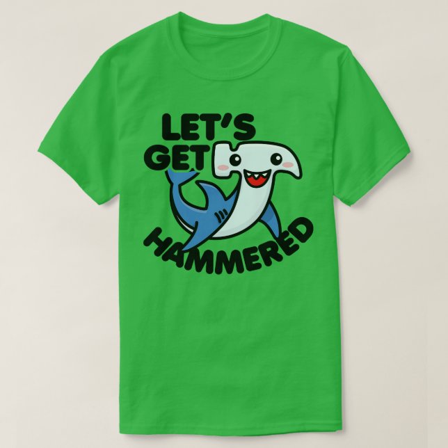 Camiseta Vamos Engraçado com Hammermerhead Kawaii Hammerhea (Frente do Design)