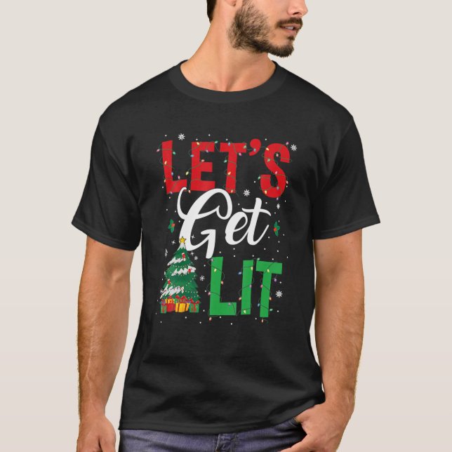 Camiseta Vamos Engraçado De Natal Tire Bebendo De Tons (Frente)