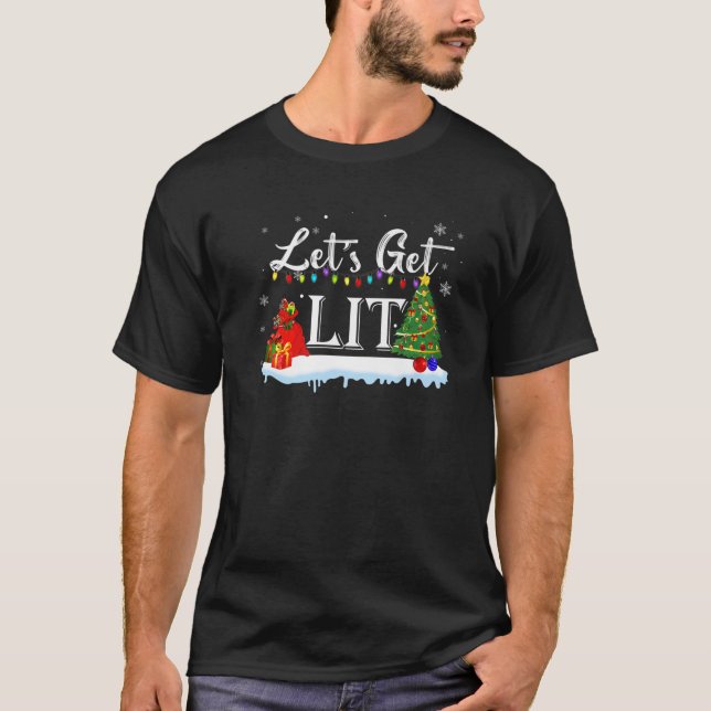 Camiseta Vamos Engraçado De Natal Tire Bebendo De Tons (Frente)