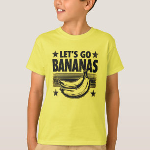 Camiseta Vamos Engraçado Ir Bananas Moedas-Grunge Afastadas