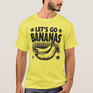 Camiseta Vamos Engraçado Ir Bananas Moedas-Grunge Afastadas