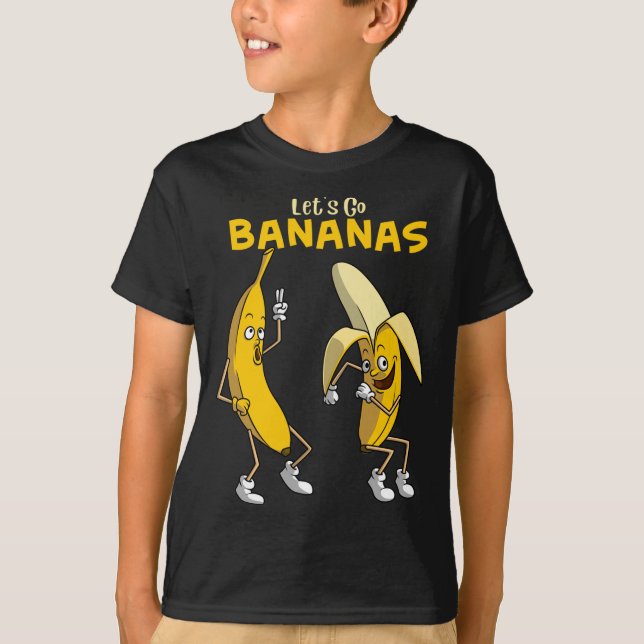Camiseta Vamos Engraçado Vai Bananas Gift Garotas Garotas B (Frente)