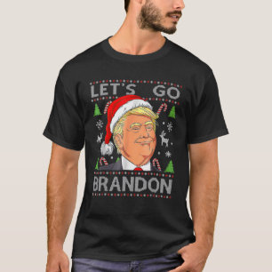 Camiseta Vamos Engraçado Vai Brandon Trump No Natal Feio. M