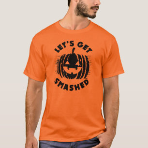 Camiseta Vamos Esmagado Engraçado Bebendo Cote Halloween