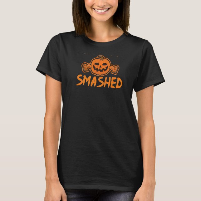 Camiseta Vamos Esmagado Pumpkin De Sumo Orgânico Saudável P (Frente)