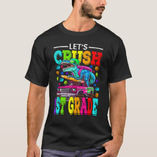 Camiseta Vamos Esmagar Caminhões Monstros Dinossauros Menin