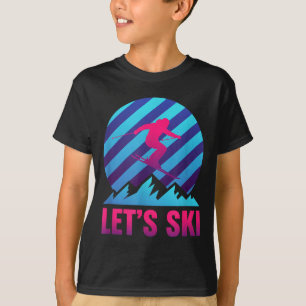 Camiseta Vamos esquiar nostalgia retro vaporwave esqui mont