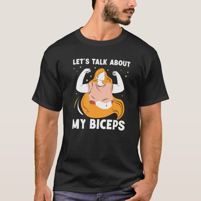Camiseta Vamos Fala Sobre Minha Menina Biceps Mãe Curl Diz  (Frente)