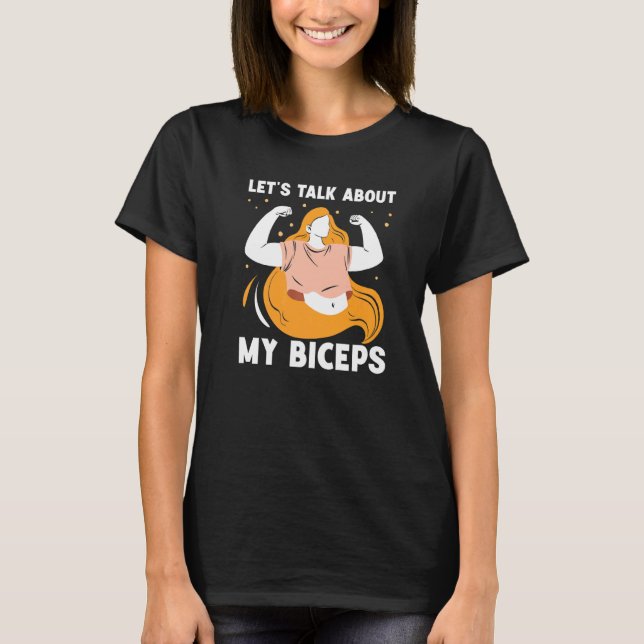 Camiseta Vamos Fala Sobre Minha Menina Biceps Mãe Curl Diz  (Frente)
