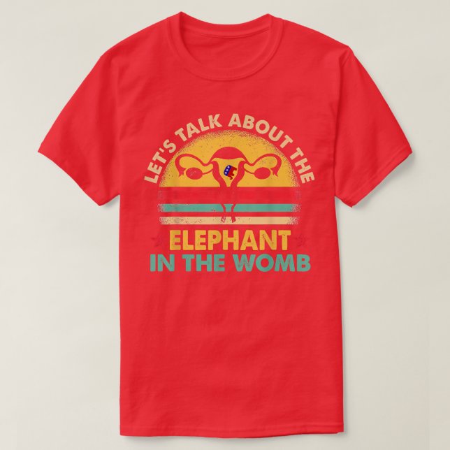 Camiseta Vamos Falar Sobre O Elefante Na Escolica Do Womb P (Frente do Design)