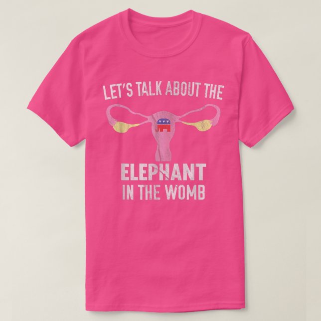 Camiseta Vamos Falar Sobre O Elefante Na Escolica Do Womb P (Frente do Design)