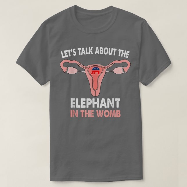 Camiseta Vamos Falar Sobre O Elefante Na Escolica Do Womb P (Frente do Design)