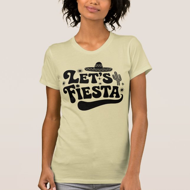 Camiseta Vamos Festa Groovy Celebração Sombrero Cacto (Frente)