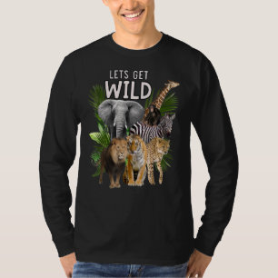 Camiseta Vamos Festa Safari De Animais Selvagens Do Zoo Por