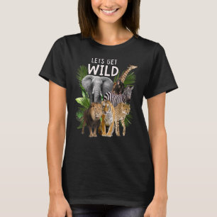 Camiseta Vamos Festa Safari De Animais Selvagens Do Zoo Por