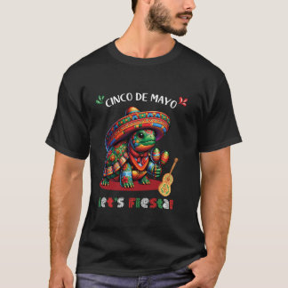 Camiseta Vamos Festejar Tartaruga Mexicana Tocando Música C