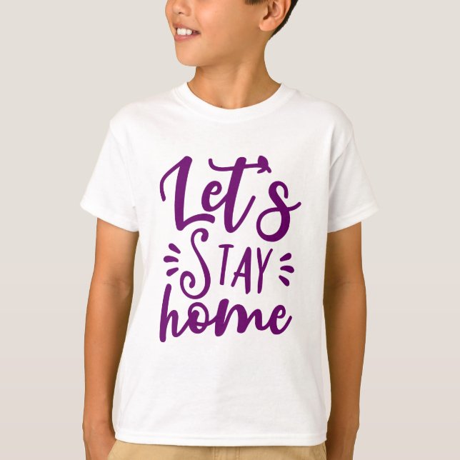 Camiseta Vamos fica em casa roxo (Frente)
