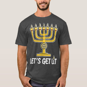 Camiseta Vamos Fica Engraçado Feliz Hanukkah