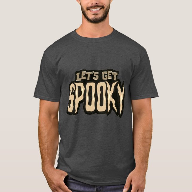 Camiseta Vamos fica no Dia das Bruxas Spooky (Frente)