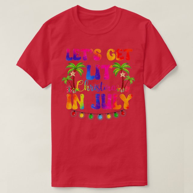 Camiseta Vamos Fica No Natal Em Julho Santa Hat Xmas Tr (Frente do Design)