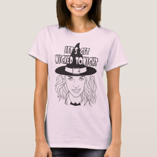 Camiseta Vamos fica pervertido esta noite T-shirt feminina