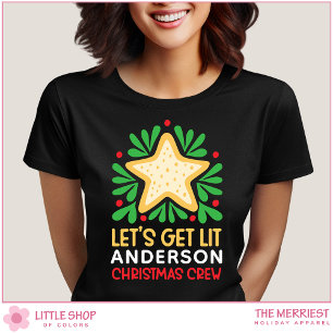 Camiseta Vamos Ficar Iluminados Equipe de Natal da Família