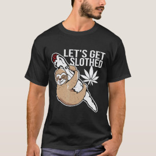 Camiseta Vamos Ficar Preguiçosos Fumante de Maconha Engraça