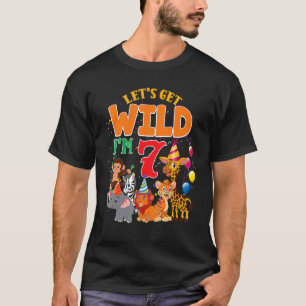 Camiseta Vamos ficar selvagens, sou 7 Zoo Safari Animal Bir