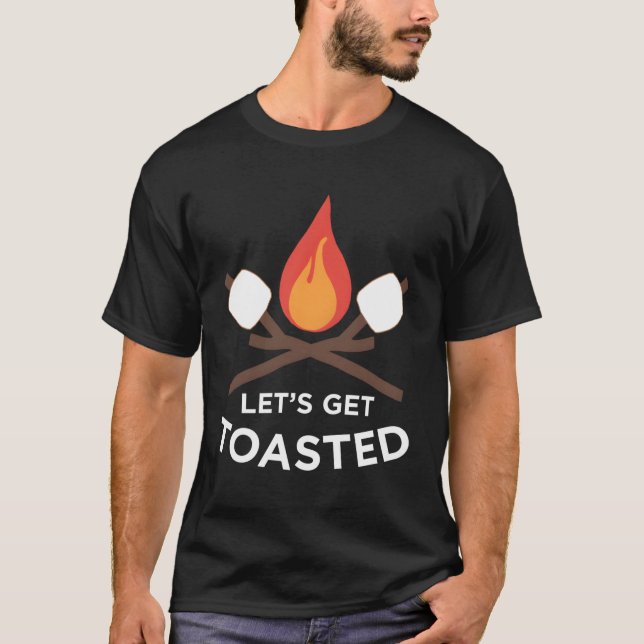 Camiseta Vamos Ficar Tostados Acampando (Frente)