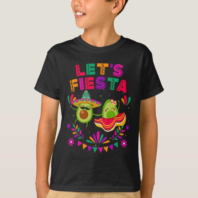 Camiseta Vamos Fiesta Avocado Dancing Cinco De Mayo Mexican (Frente)