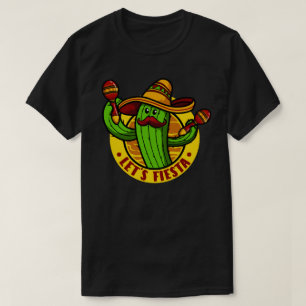 Camiseta vamos fiesta Cactus com Sombrero Cinco de mayo