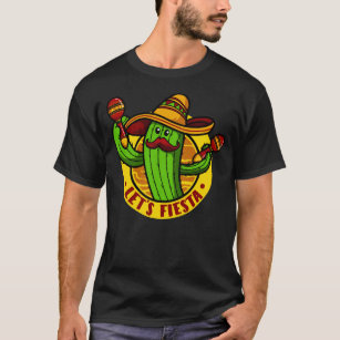 Camiseta vamos fiesta Cactus com Sombrero Cinco de mayo