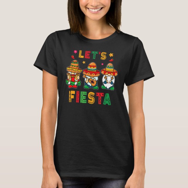 Camiseta Vamos Fiesta Cinco De Mayo Gnomos Partido Mexicano (Frente)