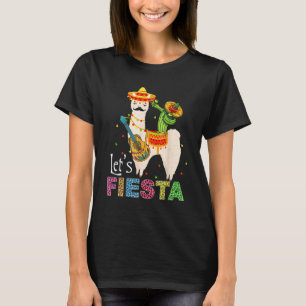 Camiseta Vamos Fiesta Llama Cinco De Mayo Cactus Sombrero M
