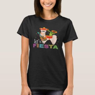 Camiseta Vamos Fiesta Llama Cinco De Mayo Cactus Sombrero M