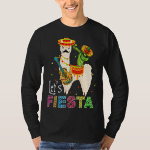 Camiseta Vamos Fiesta Llama Cinco De Mayo Cactus Sombrero M