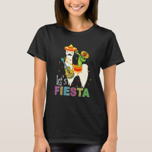 Camiseta Vamos Fiesta Llama Cinco De Mayo Cactus Sombrero M