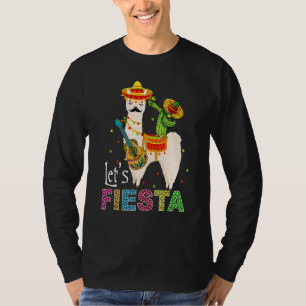 Camiseta Vamos Fiesta Llama Cinco De Mayo Cactus Sombrero M