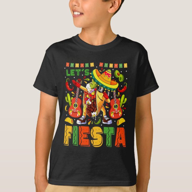 Camiseta Vamos Fiesta Mexicano Toco Dabbing Poncho Cinco De (Frente)
