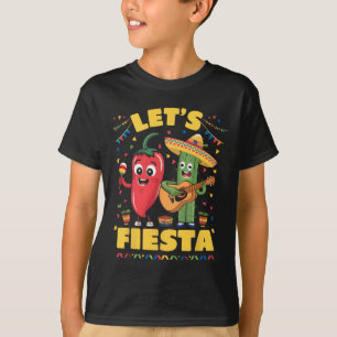 Camiseta Vamos Fiesta México Fiesta Taco Guitar Cacto Cinc