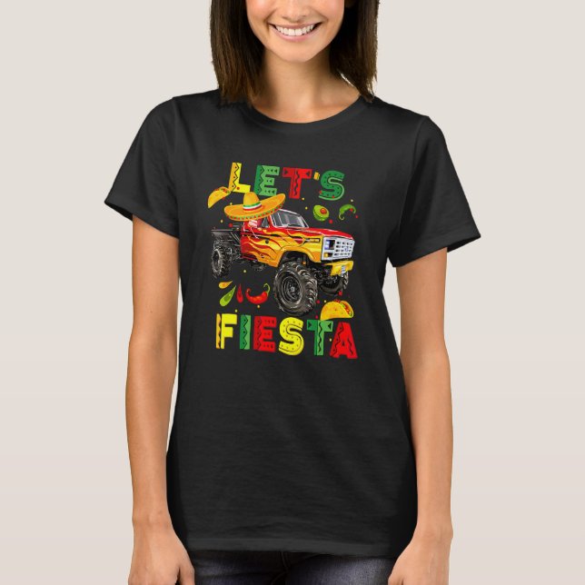 Camiseta Vamos Fiesta Monster Truck Happy Cinco De Mayo Cos (Frente)