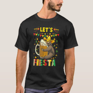 Camiseta Vamos Fiesta Sloth Beer Bebendo Cinco De Drinko
