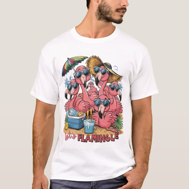 Camiseta Vamos Flamingle: Summer Vibes (Frente)