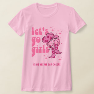 Camiseta Vamos Garotas, Festa de solteira de Cowgirl Disco